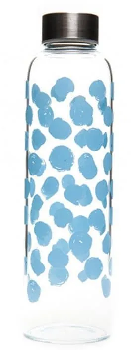 Botella de agua 'Perseus' de 500 ml, motivo: puntos azules, boca: tapón de rosca