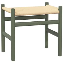 Carl Hansen - CH53 Hocker, Buche soft olivgrün lackiert / Naturgeflecht