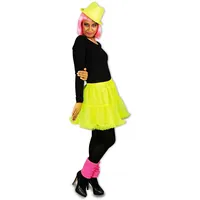 Das Kostümland Clown-Kostüm Neon Petticoat - UV leuchtend für Damen - Gelb gelb