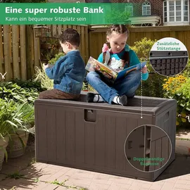 Costway Gartenbox 127,5 x 61,5 x 64 cm 1-tlg. Braun