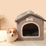 Gesuter Hundehaus Hundehütte Hundehöhle Katzenhaus Katzenhöhle Für Drinnen, Faltbares Hundehüttenbett, Haustierzelt, Plüsch Schlafnestbett Mit Abnehmbarem Kissen, Überdachte Kleine Haustierwohnungen