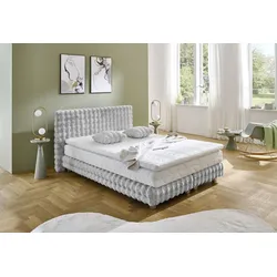 Boxbett "Sendai", grau, L:210cm, WESTFALIA SCHLAFKOMFORT, Komplettbetten, Fellimitat HIGHLIGHT, wahlweise Matratzen in H2,H3,H4