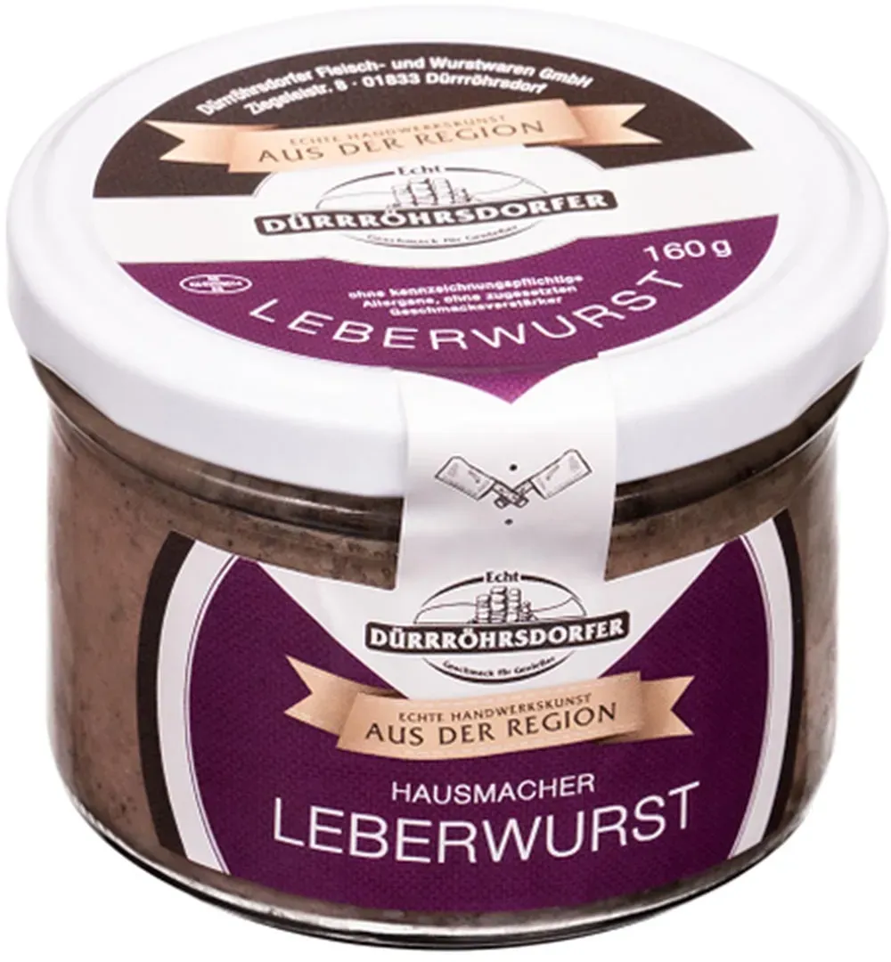 Hausmacher Leberwurst im Glas 160g – Dürrröhrsdorfer Premium Qualität