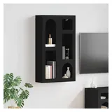 vidaXL Hängeschrank mit Regal Schwarz 59 x 20 x 100 cm Holzwerkstoff