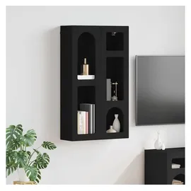 vidaXL Hängeschrank mit Regal Schwarz 59 x 20 x 100 cm Holzwerkstoff