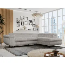 MKS Meble Eckcouch Cord 2-Sitzer Grau