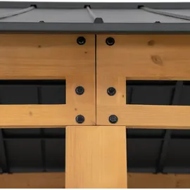 Sunjoy Carport Diran Zedernholz 336 cm x 603 cm Anthrazit FSC®