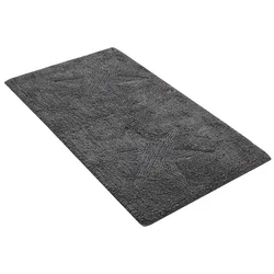 Badematte ANDAS "Marie" Gr. 5, grau (anthrazit), H:13mm, Baumwolle, Badematten, Badteppich, Stern Motiv, Hoch-Tief-Struktur, auch als Set