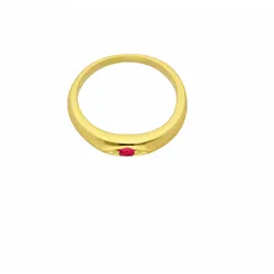Ketten-Anhänger ADELIA ́S "Damen Goldschmuck 585 Gold Anhänger Taufring mit Rubin Ø 10,1 mm", rot, Schmuckanhänger, Damen, Gelbgold 585, 585 Gold mit Rubin Goldschmuck für Damen