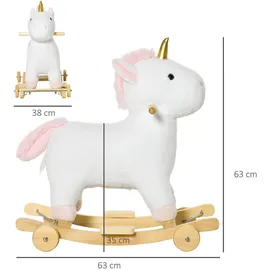 Homcom 2-IN-1 Schaukelpferd mit Räder