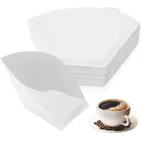 200 Stk Papier Kaffeefilter Größe 1, fächer Filterpapier, U-förmiger Kaffeefilter Papier 01, Coffee Filter Papers, Coffee Papierfilter für Kaffeemaschinen Filterbecher 1-2 Tassen (weiß)