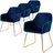 ML-Design Esszimmerstuhl 4er Set Samt blau