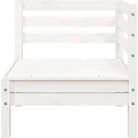 vidaXL Gartensofa 3-Sitzer mit Hocker Weiß Massivholz Kiefer