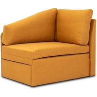 DOMO. Collection Delta Sofa, Schlafsofa, Schlafsessel, Gästebett, tiny couch, Ecksessel, gelb, 116x81x83 cm