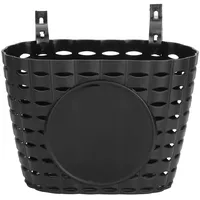 Schwarzer Fahrradkorb vorne, Dicke hängende Aufbewahrungstasche aus Kunststoff, Fahrradzubehör für Kinder, Drainage-Design, langlebig und stoßfest