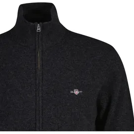 GANT EXTRAFINE LAMBSWOOL ZIP CARDIGAN Herren Anthrazit Melange 2XL