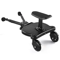 Buggy Board mit Sitz,Kinderwagen Trittbrett Universal alle Kinderwagen,Mitfahrbrett Trittbrett,Stabiles Two Wheel Design,für 2-6 Jahre alte Kinder mit Einer Maximalen Belastung von 25kg