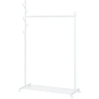 [en.casa] Rollbarer Garderobenständer Snåsa 170x105x43 cm Weiß