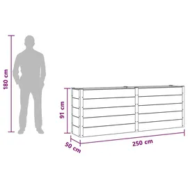 vidaXL Hochbeet 250 x 50 x 91 cm Braun
