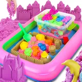 Kinetischer Sand 3kg Sandkasten Aufblasbarer Kreativ Spielzeug Sand Squish Creative Sand Kinetischer Spielsand für Kinder Magic Sand Rosa Retoo
