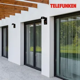 Telefunken Außenleuchte Aluminium, Glas, Metall 16,5x9,5x15,5 cm inkl. Bewegungsmelder schwarz