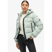 Superdry Damen, Sports Steppjacke mit Kapuze Puritanisches grau 40