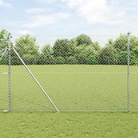 vidaXL Maschendrahtzaun 2200 x 160 cm Silber/Stahl