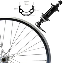 Roland Vorderrad 28", Disc Centerlock, schwarz, SE, ZAC 19, Aluminium, Deore HB-QC400, Schnellspanner, Roland, 813128