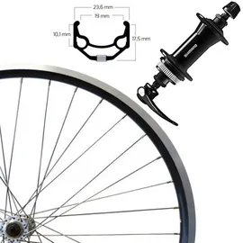 Roland Vorderrad 28", Disc Centerlock, schwarz, SE, ZAC 19, Aluminium, Deore HB-QC400, Schnellspanner, Roland, 813128