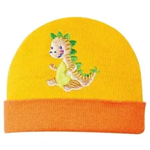 Heless Puppenkleidung Strick-Mütze Dino Gelb/Orange (1135)