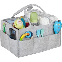 Relaxdays Wickeltasche grau