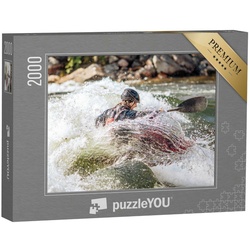 puzzleYOU Puzzle Kajak extrem im Wildwasserfluss, 2000 Puzzleteile, puzzleYOU-Kollektionen Sport, Menschen