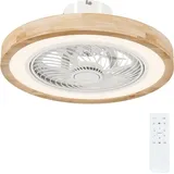 Deckenventilator Mit Beleuchtung - Led Deckenventilator - Ventilator Deckenleuchte - Dimmbar Rgb 6 Stufen 40w - Natur 50 Cm