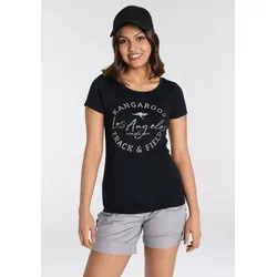 Print-Shirt, sehr figurbetonter Schnitt, Print, Rundhalsausschnitt, Gr. 52/54 (XXL), schwarz, , 42544500-52