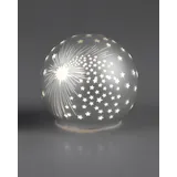 formano Weihnachtskugel Deko Kugel LED Lampe Weihnachten Standkugel 10 cm matt Silber mit Licht