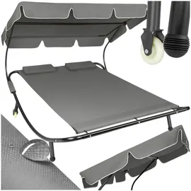 Tectake Livorno Sonnenliege 215 x 183 x 150 cm Schwarz
