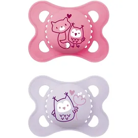 MAM Original Latexschnuller im 2er-Set, Schnuller aus nachhaltigen, bio-erneuerbaren Materialien, Baby Schnuller mit symmetrischem & kiefergerechtem Sauger, 0-6 Monate,