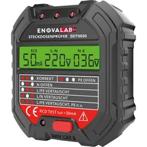 ENOVALAB Steckdosentester, SDT0020, mit RCD-Test und Display