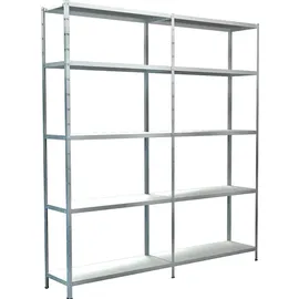 SCHULTE Regalwelt Schulte Set 1 Steckregal und 1 Anbauregal Weiß 200 cm x 180 cm x 35 cm