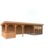 Palmako Carport/Pavillon Connect Lenna 24,9 m2 Set 415 Slide hellbraun tauchgrundiert