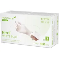 Body Products Medi-Inn Nitril White Plus Einmalhandschuhe puderfrei weiß S 100 Stück