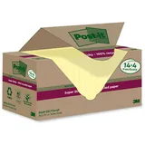 Post-it Super Sticky Recycling Notes Haftnotizen extrastark gelb, 18 Blöcke