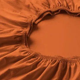 OEM Spannbettlaken Baumwolle 120 x 200 cm terracotta