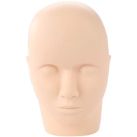 Wimpern Übungskopf, Manikin Kosmetologie Schaufensterpuppe Puppe Gesicht Kopf Wimpern Weiche Gummi Wimpern Graft Make-up Massage Übung Training Gefälschte Kopfform Mannequin