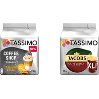 Tassimo Kapseln Coffee Shop Selections Toffee Nut Latte, 40 Kaffeekapseln, 5er Pack, 5 x 8 Getränke & Kapseln Jacobs Caffè Crema Classico XL, 80 Kaffeekapseln, 5er Pack, 5 x 16 Getränke