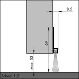 Elton Ellen Türbodendichtung IBS 70 z. schrauben Alu silber, H 69 x L 1000mm, BH 29mm
