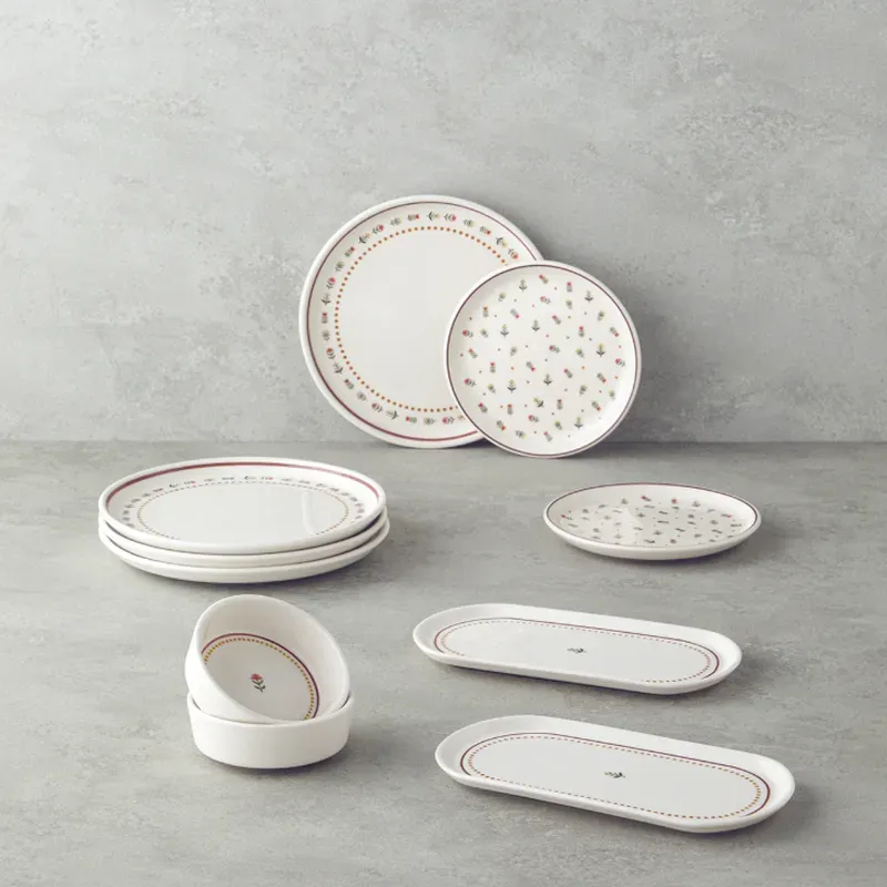English Home Retro Keramik-Frühstücksset 10-teilig für 4 Personen, farbig