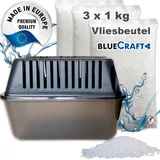 BlueCraft - Luftentfeuchter Granulat Box MEGA inkl. 3x 1kg Vliesbeutel Nachfüll...