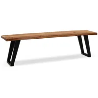 KADIMA DESIGN Esszimmerbank Akazie Holz, Echtholz,Akazie, Rechteckig, Kufe, 180x46x40