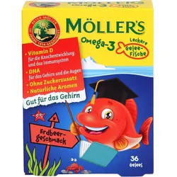 MÖLLER'S Omega-3 Gelee Fisch Erdbeere Kautabletten 36 St.